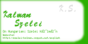 kalman szelei business card